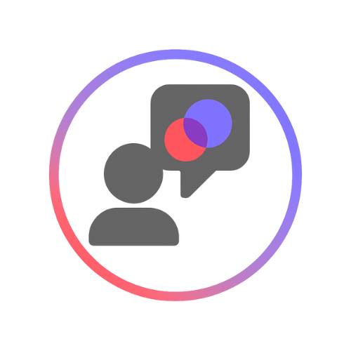 Een persoon die onder een tekstballon staat met het athlete360 logo erin.