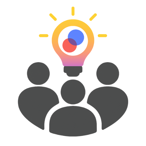 Personen die onder een lamp brainstormen